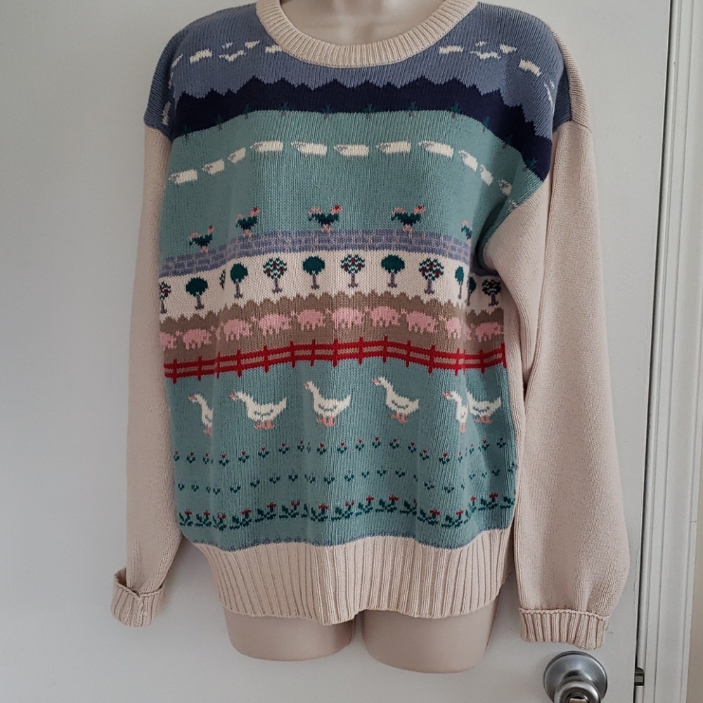 Vintage Eddie Bauer Farm Sweater Size L